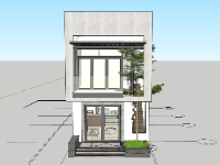 Model sketchup nhà phố hiện đại 2 tầng 5x15m