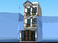 phối cảnh nhà phố,nhà phố 3 tầng,model su nhà phố 3 tầng,thiết kế nhà phố 3 tầng su