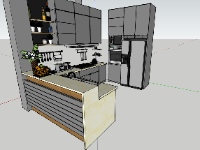 Model sketchup thiết kế nội thất bếp