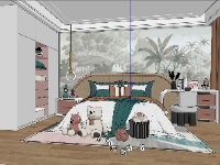 Model sketchup thiết kế phòng ngủ đẹp