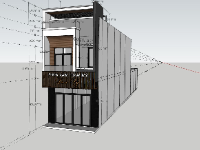 Model sketchup thiết kế thẩm mỹ viện 2 tầng 5x37.2m