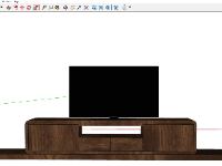 Model sketchup Tủ kệ ti vi phòng khách kích thước 0.5x3.5m