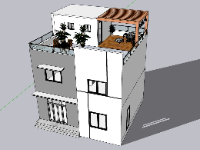 Model su nhà phố 2 tầng 7.6x7.7m