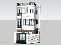 Model su nhà phố 3 tầng 6.3x12.8m
