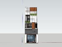Model su nhà phố 4 tầng 5x19.55m