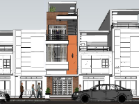 Model su thiết kế nhà phố 3 tầng