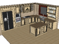 sketchup thiết kế phòng bếp,tủ bếp thiết kế sketchup,bếp sketchup