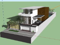 Model thiết kế nhà phố 2 tầng đẹp 2d