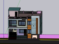 Nhà phố 2 tầng 8x13m file sketchup