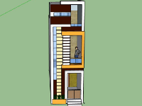 Nhà phố 3 tầng 3x13m model su