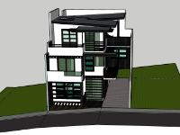 Nhà phố 3 tầng,model su nhà phố 3 tầng,file su nhà phố 3 tầng,nhà phố 3 tầng sketchup