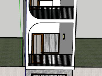 nhà phố 3 tầng,sketchup nhà phố 3 tầng,mẫu thiết kế nhà phố 3 tầng