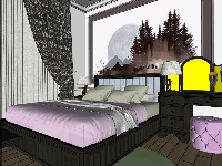 Sketchup nội thất phòng ngủ model 3d hiện đại