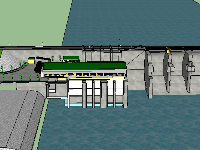 Model sketchup Nhà máy thủy điện