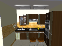 Sketchup thiết kế nội thất phòng bếp model 3d