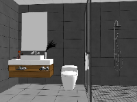 Sketchup thiết kế nội thất phòng tắm