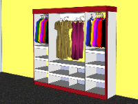 Tải model sketchup mẫu tủ trưng bày bán quần áo