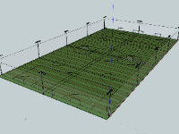 Tải model sketchup sân bóng nhân tạo 56x98m