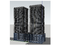 Thiết kế chung cư cao tầng model sketchup