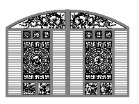 Thiết kế Cổng 2 cánh trống đồng tứ linh dxf