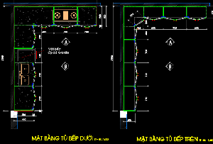 Thiết kế file CAD cấu tạo tủ bếp