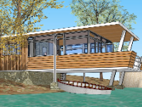 Thiết kế mẫu nhà nghỉ homestay gần biển sketchup