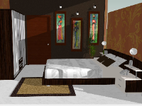 Thiết kế model sketchup nội thất phòng ngủ đẹp