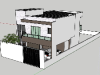 model su thiết kế nhà phố 2 tầng,sketchup nhà phố 2 tầng,3d su nhà phố 2 tầng