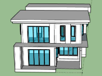 Thiết kế Nhà phố 2 tầng 9x10m model sketchup
