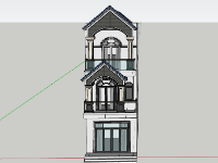Thiết kế Nhà phố 3 tầng 4.5x20m file sketchup