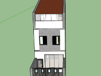 Thiết kế Nhà phố 3 tầng 5x28m sketchup