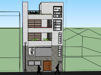 Thiết kế Nhà phố 5 tầng 7x5m file sketchup