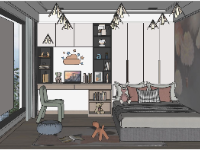 Thiết kế phòng ngủ file 3d sketchup