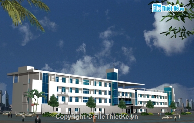 Bệnh viện đa khoa Bắc Ninh,bản vẽ bệnh viện Bắc Ninh,thiết kế bệnh viện,mẫu bệnh viện có phối cảnh
