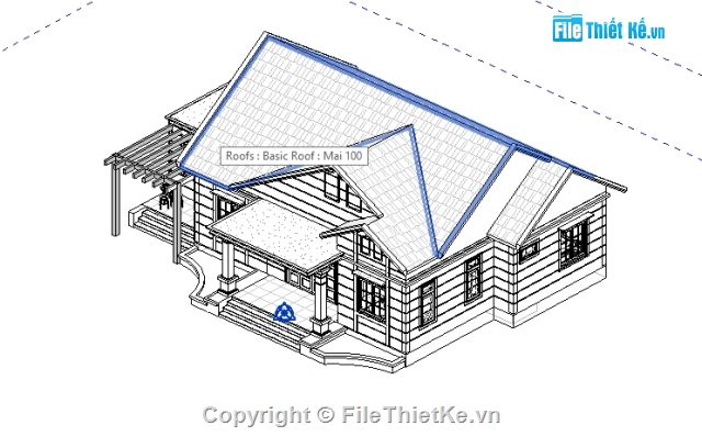 Nhà mái thái cấp 4,nhà cấp 4 10x16m,bản vẽ revit,biệt thự full (file revit),bản vẽ revit nhà cấp 4