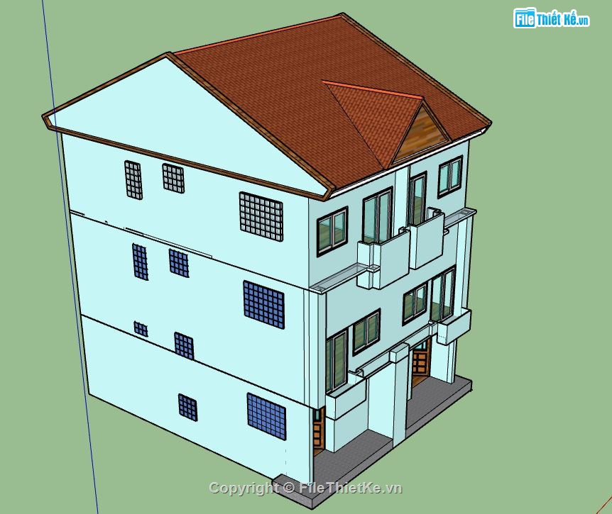 Biệt thự 3 tầng,model su biệt thự 3 tầng,file su biệt thự 3 tầng,sketchup biệt thự 3 tầng,biệt thự 3 tầng
