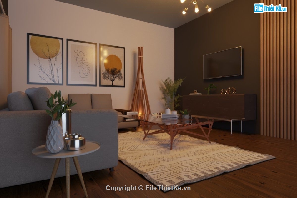 phòng khách 3d,Model 3d phòng khách,file sketchup phòng khách,phòng khách hiện đại