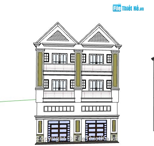Nhà phố 3 tầng,model su nhà phố 3 tầng,nhà phố 3 tầng file sketchup