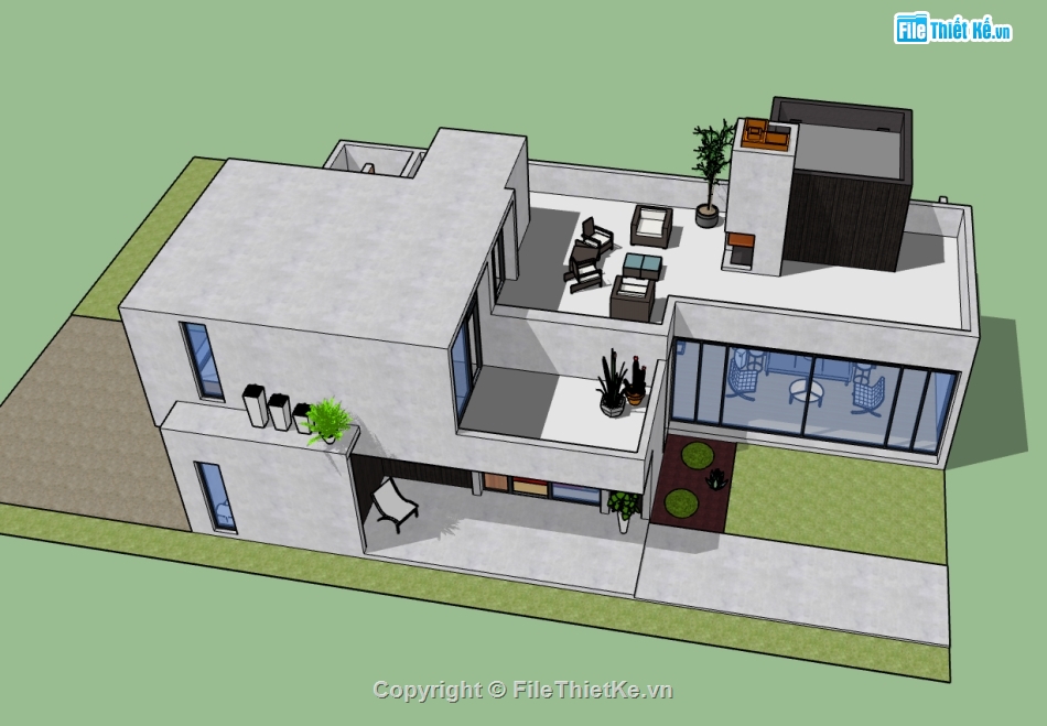 Model sketchup nhà,file 3d nhà ở,3d sketchup nhà phố,file su nhà phố