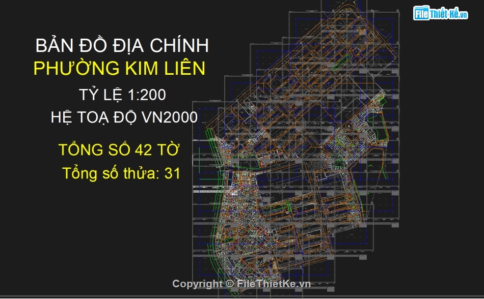 File Cad Bản đồ địa chính phường Kim Liên,Phường Kim Liên - VN2000,bản đồ địa chính hà nội,bản đồ hà nội,quy hoạch hà nội