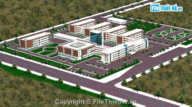 bản vẽ bệnh viện,kiến trúc bệnh viện,bệnh viện đa khoa Bắc Ninh