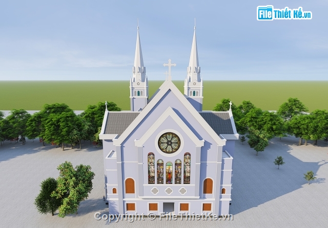 nhà thờ thiên chúa giáo,nhà thờ hồi giáo,nhà thờ giáo xứ,File sketchup nhà thờ,nhà xứ thiên chúa giáo