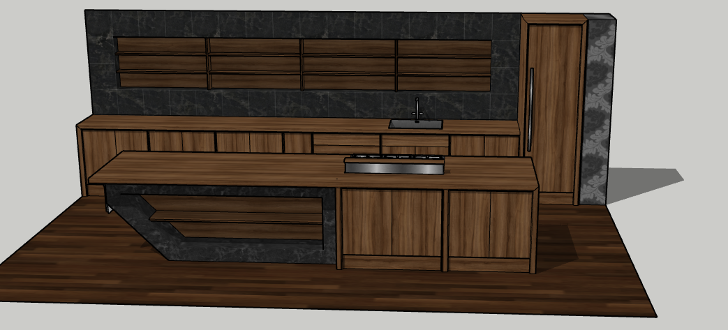 phòng bếp sketchup,File sketchup phòng khách bếp,file sketchup phòng bếp,model sketchup phòng bếp