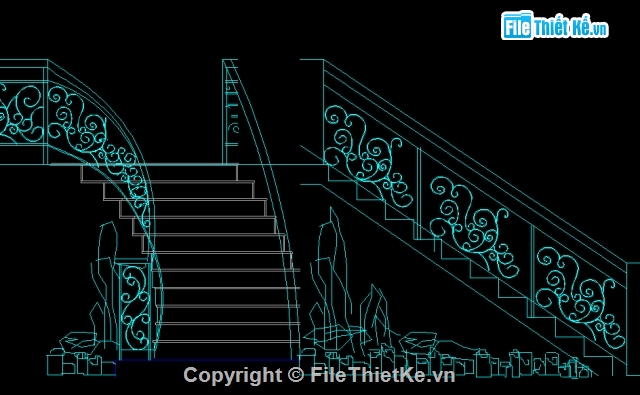 cầu thang đẹp,cầu thang sắt,bản vẽ cầu thang sắt