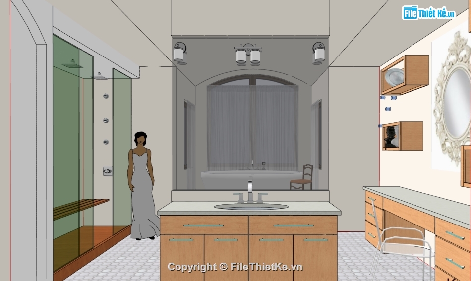 su phòng tắm,file sketchup phòng tắm,model phòng tắm su