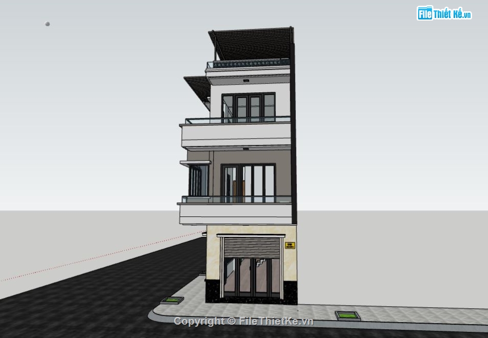 su nhà phố 3 tầng,su nhà phố 3 tầng 1 tum,model su nhà phố 3 tầng