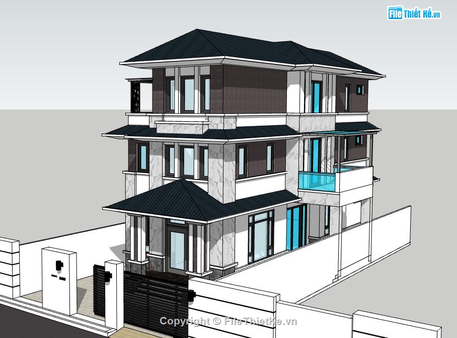 su nhà phố 3 tầng,model su nhà phố 3 tầng,file su nhà phố 3 tầng