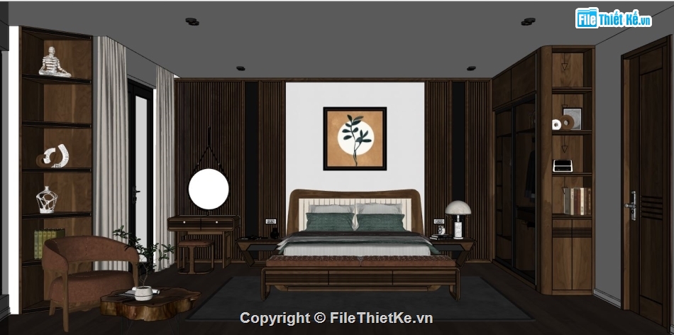 file sketchup phòng ngủ,3d sketchup phòng ngủ,3d phòng ngủ,nội thất phòng ngủ