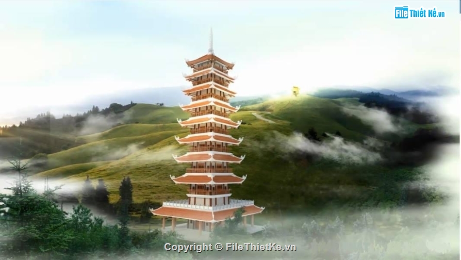 Mẫu thiết kế chùa đẹp,file thiết kế đình chùa,bản vẽ tháp chùa đẹp,mẫu bản vẽ chùa,Bản vẽ chùa