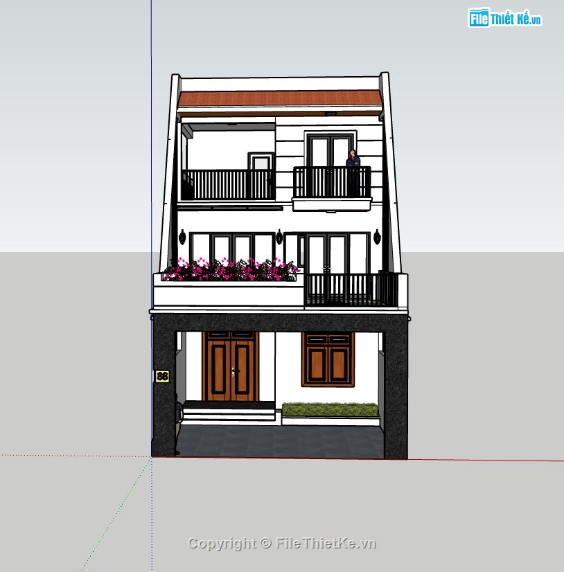 nhà phố 2 tầng,model su nhà phố  2 tầng,phối cảnh nhà phố 2 tầng,file su nhà phố 2 tầng